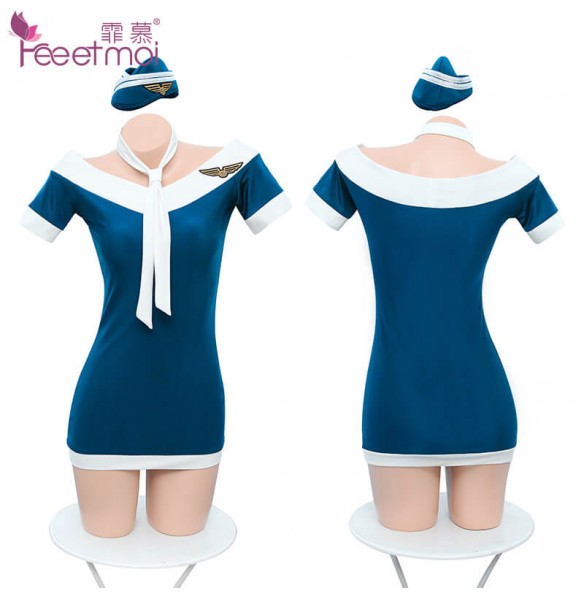 FEE ET MOI Romantic Stewardess Costumes Bodycon Dresses (Blue) FEE ET MOI Romantic Stewardess Costumes Bodycon Dresses (Blue)